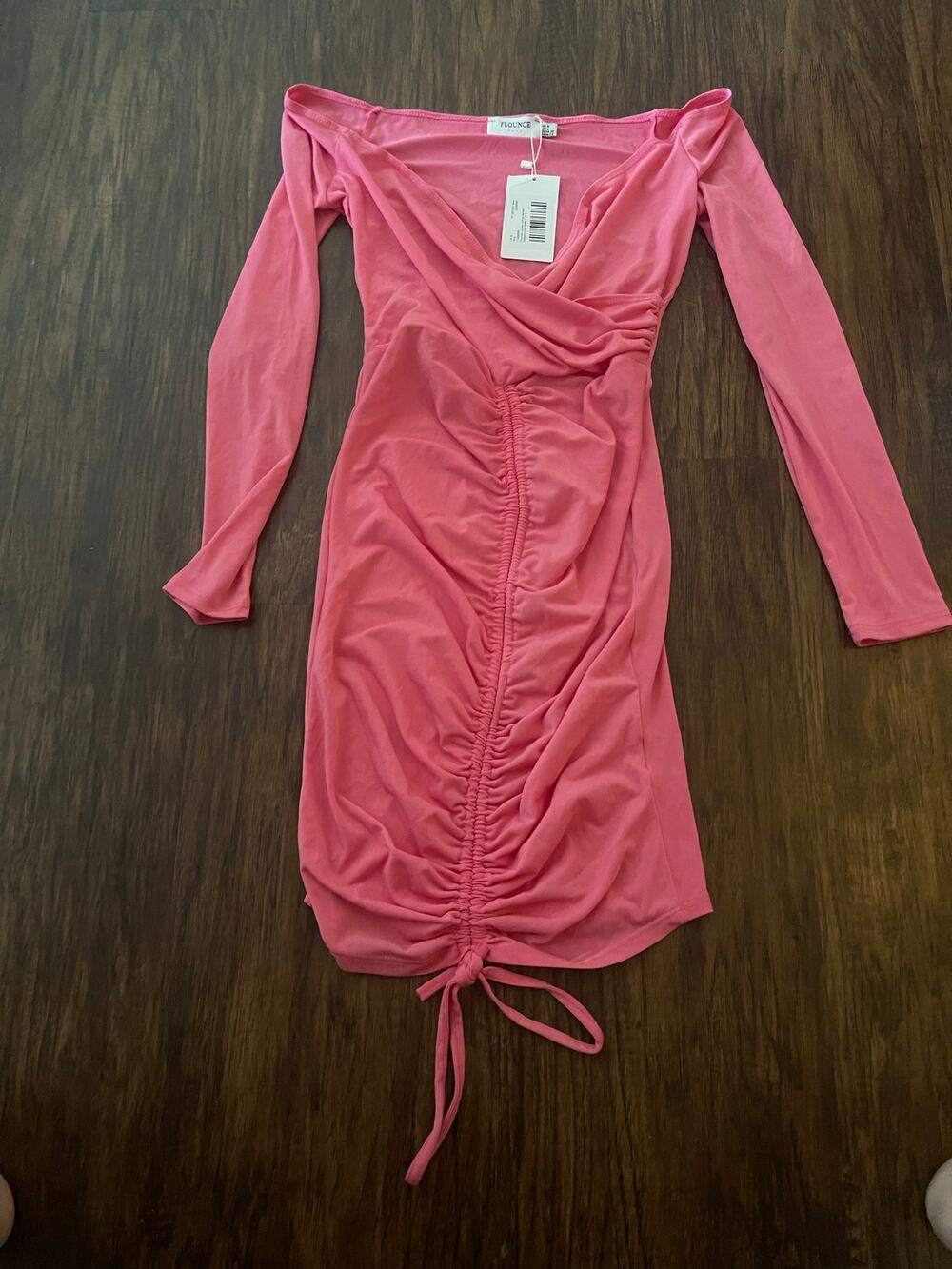 NWT Flounce womens small pink bodycon dress